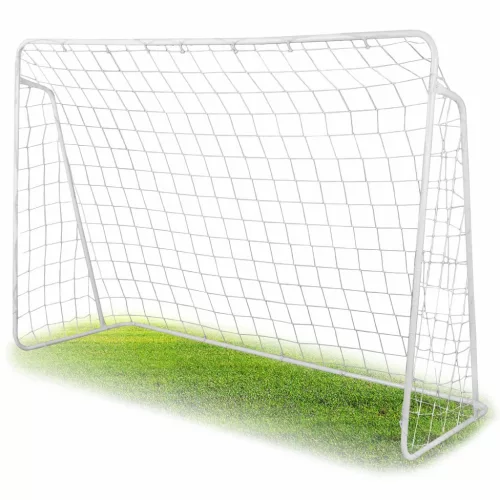 Futballkapu, Neo-Sport, 245 x 155 x 80 cm, PE háló, fém váz, időjárásálló, célzó ponyvával, rögzítővel, szerszám nélkül szerelhető