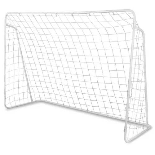 Futballkapu, Neo-Sport, 245 x 155 x 80 cm, PE háló, fém váz, időjárásálló, célzó ponyvával, rögzítővel, szerszám nélkül szerelhető