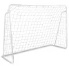 Futballkapu, Neo-Sport, 245 x 155 x 80 cm, PE háló, fém váz, időjárásálló, célzó ponyvával, rögzítővel, szerszám nélkül szerelhető