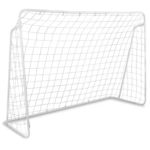 Futballkapu, Neo-Sport, 245 x 155 x 80 cm, PE háló, fém váz, időjárásálló, célzó ponyvával, rögzítővel, szerszám nélkül szerelhető