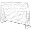 Futballkapu, Neo-Sport NS-457, 215 x 153 x 76 cm, fehér keret, fehér PE háló, fém váz, időjárásálló, 4 db rögzítő, könnyű kivitel, szerszám nélkül összeszerelhető
