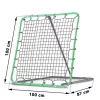Visszapattanó futball edzőkapu, Neo-Sport, 100 x 100 cm, zöld keret, fekete PE háló, fém váz, időjárásálló, 4 db rögzítő