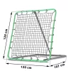 Visszapattanó futball edzőkapu, Neo-Sport, 120 x 120 cm, zöld keret, fekete PE háló, fém váz, időjárásálló, 4 db rögzítő