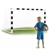 Futballkapu, Neo-Sport NS-460, 300 x 160 x 90 cm, fekete-fehér, fehér PE háló, fém váz, időjárásálló, keretvédő fedéllel, szerszám nélkül összeszerelhető