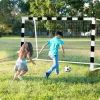 Futballkapu, Neo-Sport NS-460, 300 x 160 x 90 cm, fekete-fehér, fehér PE háló, fém váz, időjárásálló, keretvédő fedéllel, szerszám nélkül összeszerelhető
