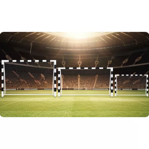 Futballkapu, Neo-Sport NS-460, 300 x 160 x 90 cm, fekete-fehér, fehér PE háló, fém váz, időjárásálló, keretvédő fedéllel, szerszám nélkül összeszerelhető