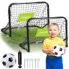 Futballkapu szett, Neo-Sport NS-461, 60 x 45 x 25 cm, 2 db, beltéri-kültéri, hordozható, PE háló, labdával és pumpával
