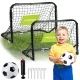Futballkapu szett, Neo-Sport NS-461, 60 x 45 x 25 cm, 2 db, beltéri-kültéri, hordozható, PE háló, labdával és pumpával