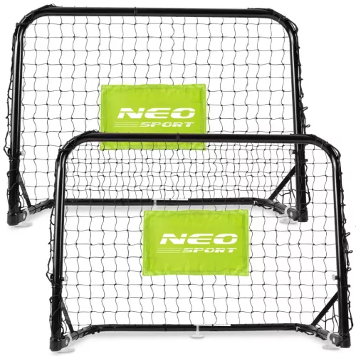 Futballkapu szett, Neo-Sport NS-461, 60 x 45 x 25 cm, 2 db, beltéri-kültéri, hordozható, PE háló, labdával és pumpával