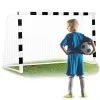 Futballkapu, Neo-Sport NS-464, 180 x 120 x 60 cm, fekete-fehér, fehér PE háló, fém váz, időjárásálló, keretvédő fedéllel, szerszám nélkül összeszerelhető