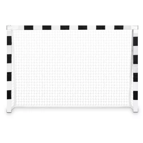 Futballkapu, Neo-Sport NS-464, 180 x 120 x 60 cm, fekete-fehér, fehér PE háló, fém váz, időjárásálló, keretvédő fedéllel, szerszám nélkül összeszerelhető