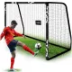 Futballkapu, Neo-Sport NS-472, 300 x 200 x 120 cm, fekete keret, fekete PE háló, fém váz, időjárásálló, keretvédő fedéllel, szerszám nélkül összeszerelhető