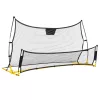 Visszapattanó futball edzőháló, Neo-Sport, 210 x 120 x 35 cm, kétoldalas, 2 az 1-ben, fém váz, fekete PE háló, 4 db rögzítő, beltéri és kültéri
