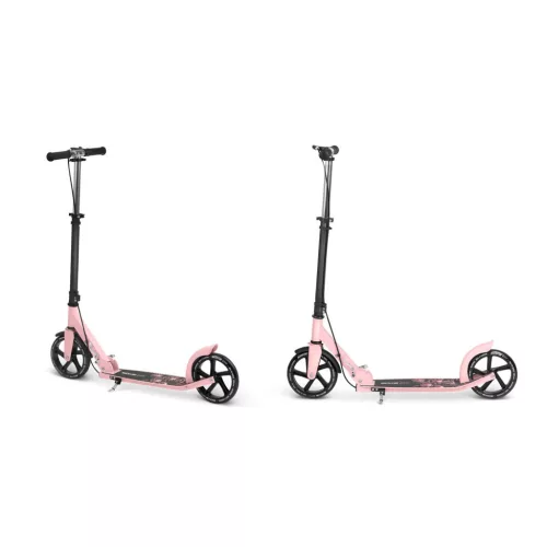 Klasszikus roller, SOKE City, rózsaszín, összecsukható, 20 cm 88A PU kerekek, ABEC-9 csapágy, kézi és lábfék, állítható magasság, maximum 100 kg