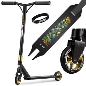   Kaszkadőr roller, SOKE PRO, arany, mintás, 85 cm, 11 cm 88A PU kerekek, ABEC-9 csapágy, HIC kompresszió, Y kormány, max. 100 kg