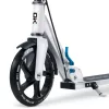 Klasszikus roller, SOKE City, fehér, összecsukható, 20 cm 88A PU kerekek, ABEC-9 csapágy, kézi és lábfék, állítható magasság, maximum 100 kg