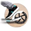 Klasszikus roller, SOKE City, fehér, összecsukható, 20 cm 88A PU kerekek, ABEC-9 csapágy, kézi és lábfék, állítható magasság, maximum 100 kg