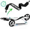 Klasszikus roller, SOKE City, fehér, összecsukható, 20 cm 88A PU kerekek, ABEC-9 csapágy, kézi és lábfék, állítható magasság, maximum 100 kg