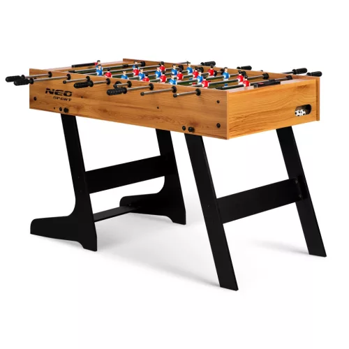 Csocsóasztal, Neo-Sport NS-803, zöld/fa, 120 x 60 x 80 cm, összecsukható, MDF játéktér, 22 játékos, 2 labda, 8 krómozott rúd, csúszásgátló fogantyúk, kézi számláló