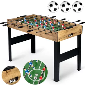   Csocsóasztal, Neo-Sport NS-805, zöld/fa, 115 x 60 x 78 cm, állítható lábak, 22 játékos, 3 labda, 8 krómozott rúd, csúszásgátló fogantyúk, kézi számláló