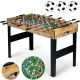 Csocsóasztal, Neo-Sport NS-805, zöld/fa, 115 x 60 x 78 cm, állítható lábak, 22 játékos, 3 labda, 8 krómozott rúd, csúszásgátló fogantyúk, kézi számláló