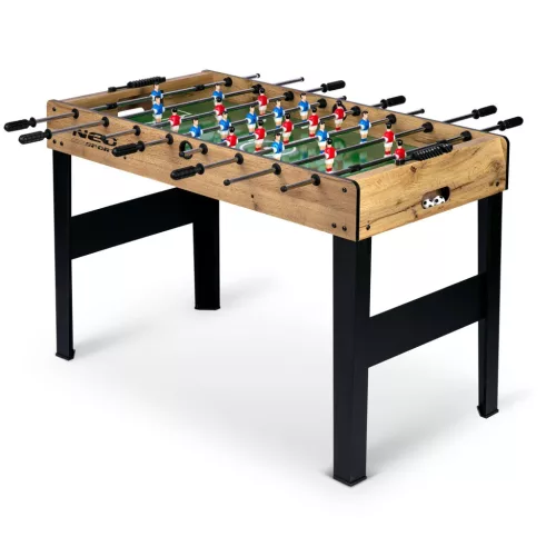 Csocsóasztal, Neo-Sport NS-805, zöld/fa, 115 x 60 x 78 cm, állítható lábak, 22 játékos, 3 labda, 8 krómozott rúd, csúszásgátló fogantyúk, kézi számláló