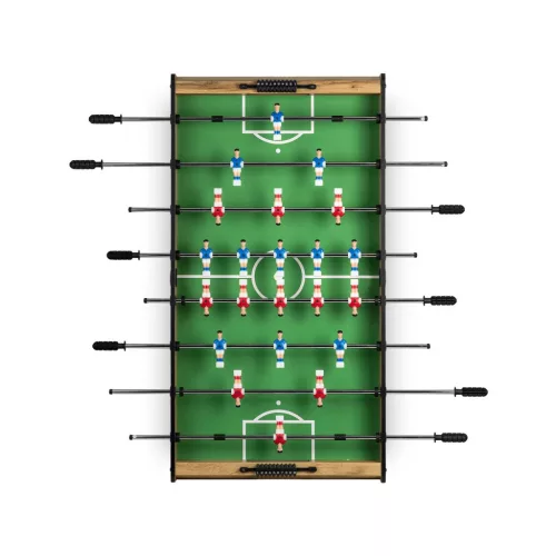 Csocsóasztal, Neo-Sport NS-805, zöld/fa, 115 x 60 x 78 cm, állítható lábak, 22 játékos, 3 labda, 8 krómozott rúd, csúszásgátló fogantyúk, kézi számláló