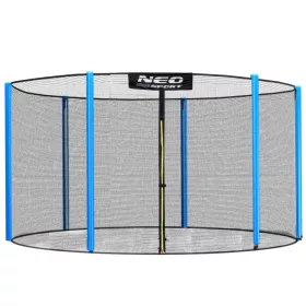  Trambulin külső védőháló, Neo-Sport 1810, átmérő: 183 cm, magasság: 150 cm, 6 oszlophoz, polietilén, cipzáras bejárat