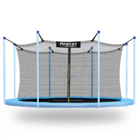   Trambulin belső védőháló, Neo-Sport 1823, átmérő: 374 cm, magasság: 180 cm, 8 oszlophoz, polietilén, cipzáras bejárat