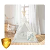 Gyereksátor, Nukido Tipi, Dinoszaurusz minta, 114 × 114 × 165 cm, stabilizátorral és vastag párnával, ablakos, poliészter huzat, fenyőfa rudak, könnyen összeszerelhető