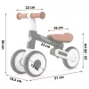 Háromkerekű futóbicikli, Nukido NK-603, fekete, EVA habkerekek 15 cm, állítható ülésmagasság 25-28 cm, kormányfordulás határoló, 12 hónapos kortól (TE760300)