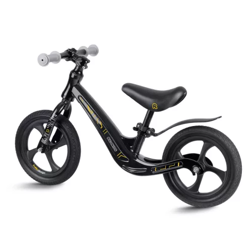Kétkerekű futóbicikli, Ricokids Funnu, fekete, magnézium váz, EVA habkerekek 29 cm, állítható ülésmagasság 35-42 cm, gumírozott markolatok ütközőkkel, könnyű (TE760500)