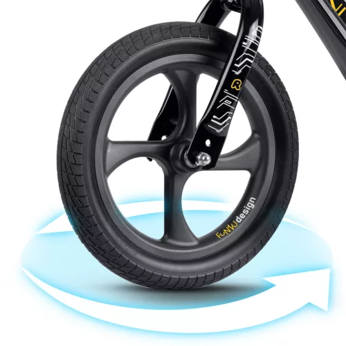 Kétkerekű futóbicikli, Ricokids Funnu, fekete, magnézium váz, EVA habkerekek 29 cm, állítható ülésmagasság 35-42 cm, gumírozott markolatok ütközőkkel, könnyű (TE760500)