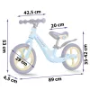 Kétkerekű futóbicikli, Ricokids Funnu, világoskék, magnézium váz, EVA habkerekek 29 cm, állítható ülésmagasság 35-42 cm, gumírozott markolatok ütközőkkel, könnyű (TE760505)