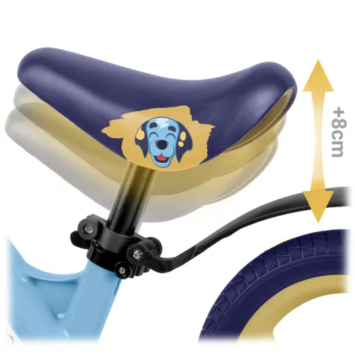 Kétkerekű futóbicikli, Ricokids Funnu, világoskék, magnézium váz, EVA habkerekek 29 cm, állítható ülésmagasság 35-42 cm, gumírozott markolatok ütközőkkel, könnyű (TE760505)