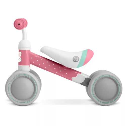 Háromkerekű futóbicikli, Ricokids, rózsaszín, EVA habkerekek 15 cm, acél váz, kormányfordulás határoló, gumírozott markolat, 12 hónapos kortól