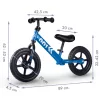 Kétkerekű futóbicikli, Ricokids RK-607, kék, acél váz, EVA habkerekek 29 cm, állítható ülésmagasság 32-42 cm, csúszásmentes markolatok ütközőkkel, könnyű (TE760701)