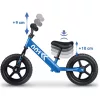 Kétkerekű futóbicikli, Ricokids RK-607, kék, acél váz, EVA habkerekek 29 cm, állítható ülésmagasság 32-42 cm, csúszásmentes markolatok ütközőkkel, könnyű (TE760701)