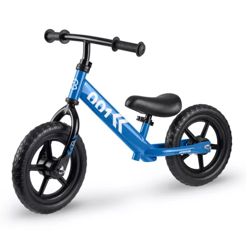Kétkerekű futóbicikli, Ricokids RK-607, kék, acél váz, EVA habkerekek 29 cm, állítható ülésmagasság 32-42 cm, csúszásmentes markolatok ütközőkkel, könnyű (TE760701)