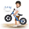 Kétkerekű futóbicikli, Ricokids RK-607, kék, acél váz, EVA habkerekek 29 cm, állítható ülésmagasság 32-42 cm, csúszásmentes markolatok ütközőkkel, könnyű (TE760701)