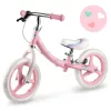 Kétkerekű futóbicikli, Ricokids Fun Adventure, rózsaszín, acél váz, EVA hab kerekek 29 cm, állítható ülésmagasság 32-42 cm, hátsó fék, ultrakönnyű (TE760801)