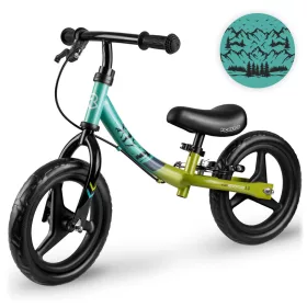   Kétkerekű futóbicikli, Ricokids Fun Adventure, zöld, acél váz, EVA hab kerekek 29 cm, állítható ülésmagasság 32-42 cm, hátsó fék, ultrakönnyű (TE760802)