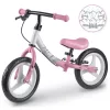 Kétkerekű futóbicikli, Ricokids Fun Adventure, pink, acél váz, EVA hab kerekek 29 cm, állítható ülésmagasság 32-42 cm, hátsó fék, ultrakönnyű (TE760803)
