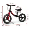 Kétkerekű futóbicikli, Ricokids Fun Adventure, fekete, acél váz, EVA hab kerekek 29 cm, állítható ülésmagasság 32-42 cm, hátsó fék, ultrakönnyű (TE760804)