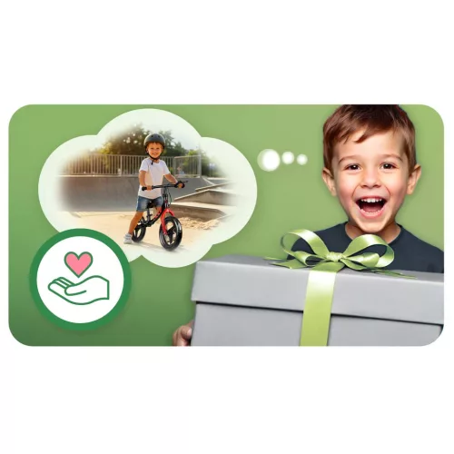 Kétkerekű futóbicikli, Ricokids Fun Adventure, fekete, acél váz, EVA hab kerekek 29 cm, állítható ülésmagasság 32-42 cm, hátsó fék, ultrakönnyű (TE760804)