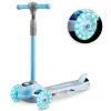 Háromkerekű roller, Ricokids Piko, kék, LED világítás a kerekekben és a fellépőben, állítható magasságú kormány, balanszos irányítás, EN 71, max. 35 kg
