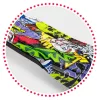 Háromkerekű roller, Ricokids Piko, fekete, színes mintás, LED világítás a kerekekben és a fellépőben, állítható magasságú kormány, balanszos irányítás, EN 71, max. 35 kg