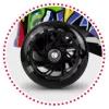Háromkerekű roller, Ricokids Piko, fekete, színes mintás, LED világítás a kerekekben és a fellépőben, állítható magasságú kormány, balanszos irányítás, EN 71, max. 35 kg