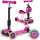 Háromkerekű roller, Ricokids Buggy, rózsaszín, 3 az 1-ben, LED világítás a kerekekben, állítható magasságú kormány és ülés, balanszos irányítás, EN 71, max. 30 kg