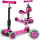 Háromkerekű roller, Ricokids Buggy, rózsaszín, 3 az 1-ben, LED világítás a kerekekben, állítható magasságú kormány és ülés, balanszos irányítás, EN 71, max. 30 kg